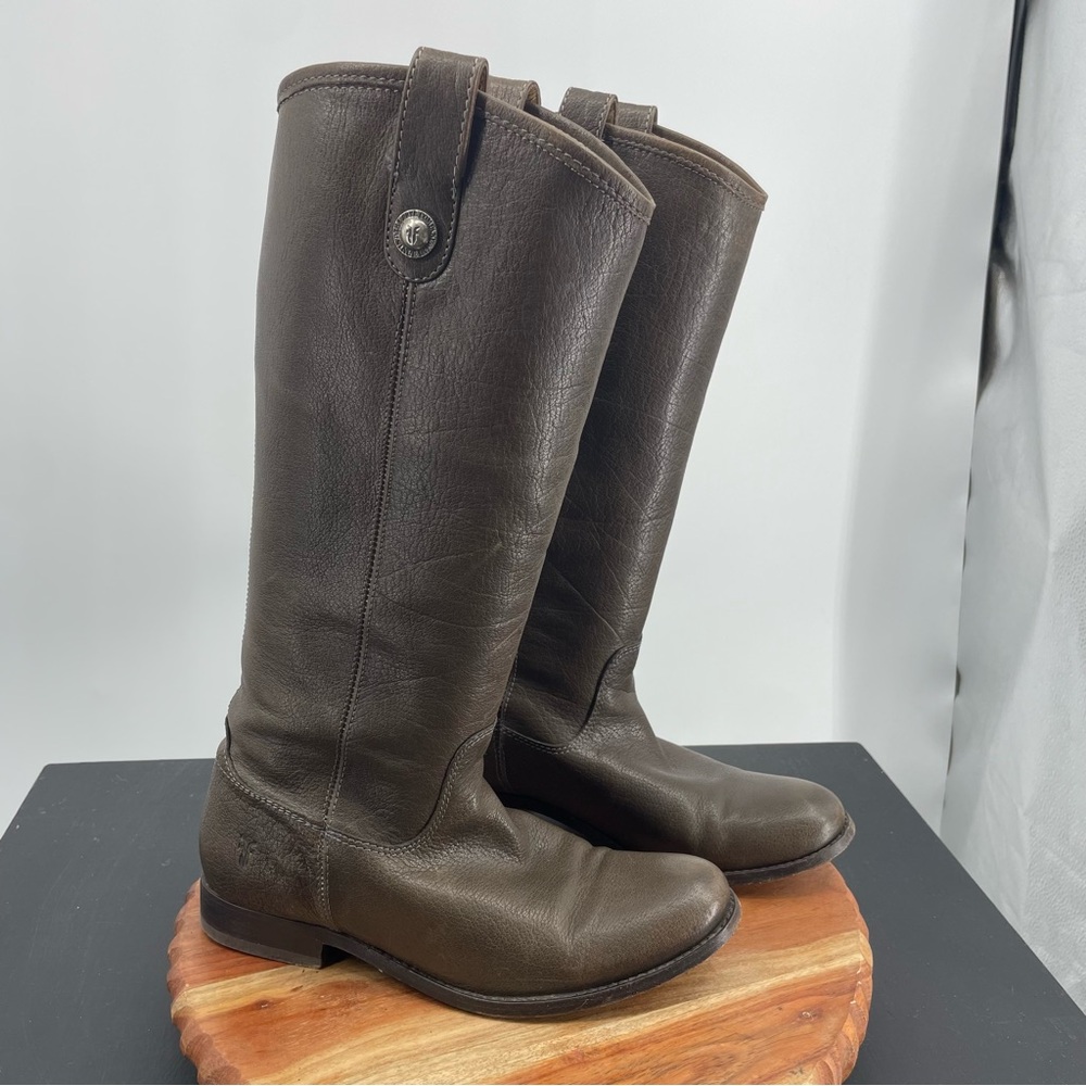 Frye Dark Brown Leather Heeled Boots